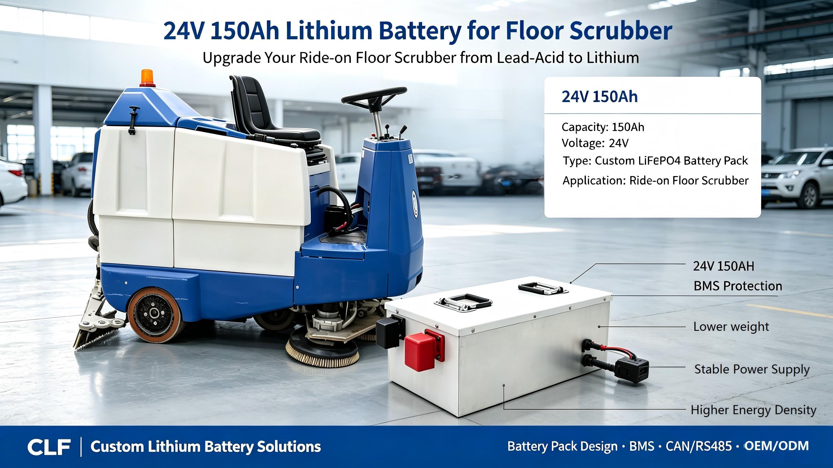 Laatste bedrijfscasus over 24V 150Ah Lithium Battery for Industrial Floor Scrubbers