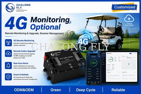 36V & 48V 105Ah LiFePO4 Golf Cart Battery with Smart BMS for Fleet Vehicles