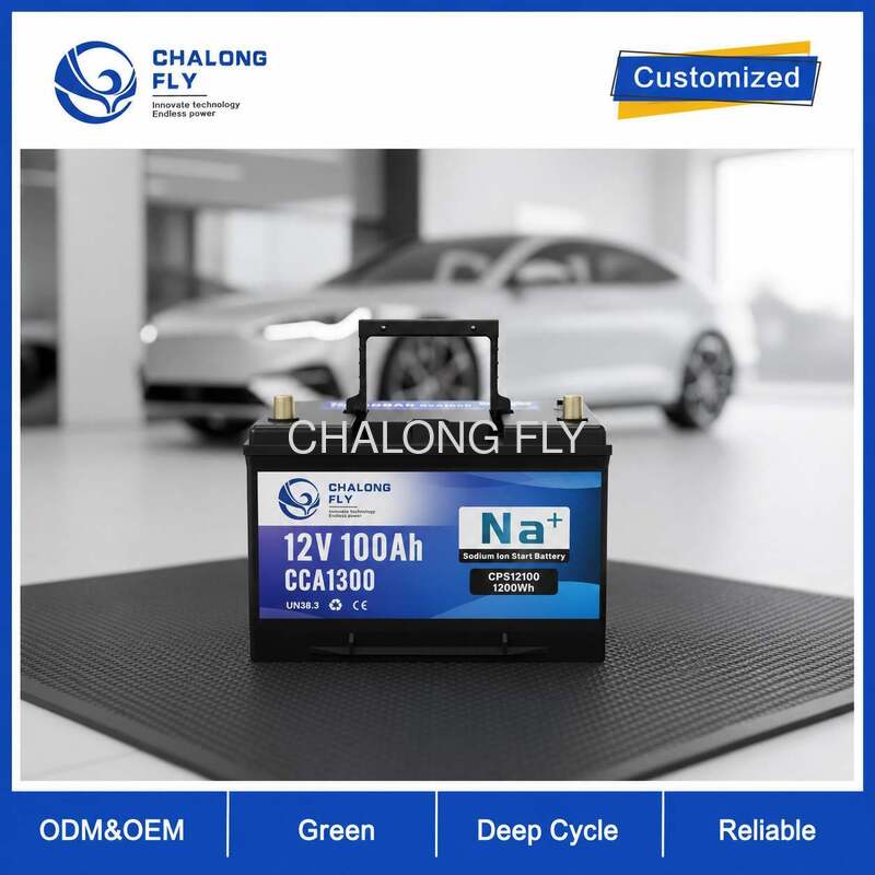 12V 100Ah Sodium-Ion Starter Battery Up to 1300 CCA for Trucks and Boats