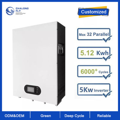 LiFePo4 OEM van de Lithiumbatterij ODM 48V 100AH de Capaciteit van Lithiumion solar battery pack home 5KWH voor het Systeem van de Fileenergie