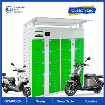 OEM ODM LiFePO4 Openluchtlithiumbatterij die Postkabinet voor het Delen van e-Fiets Aangepaste batterij ruilen