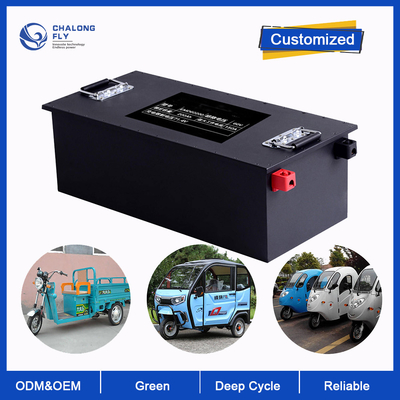 LiFePO4 Lithiumbatterij 80AH 120AH 300AH Op maat gemaakte 48V 60V 76V 96V Lithium-ionbatterij voor elektrische rolstoel / driewieler