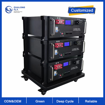 Op maat gemaakte aansluiting LiFePO4 Lithiumbatterij 24V 48V 51.2V 100Ah 150Ah 200Ah MPPT Controller