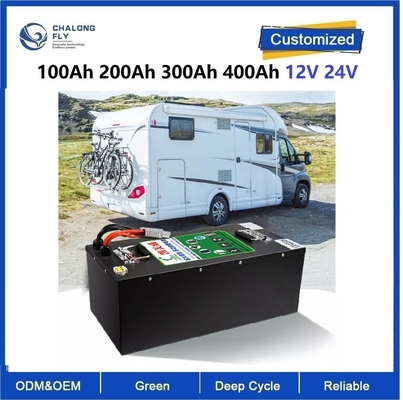 CLF Lithium Iron Phosphate oplaadbare batterij LiFePO4 batterijpakket 100Ah 200Ah 300Ah 400Ah 12V 24V voor RV Camper boot