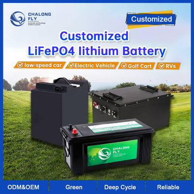 LiFePO4 Lithiumbatterij 48V 72V 96V 40AH 200AH 300AH 400AH Oplaadbare EV Golfkar OEM ODM Lithium Ion Batterij
