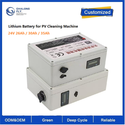 CLF OEM ODM 25.6V 26Ah 30Ah 35Ah Lange levensduur van de batterij Sterk vermogen Lithiumbatterie voor PV-schoonmachine 24V gelijkstroommotor