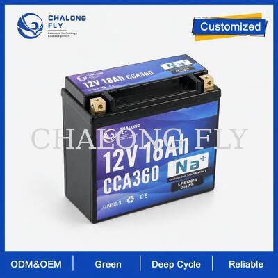 12V 18Ah 360CCA natrium-ion motorfiets starterbatterij voor toeren en koud weer