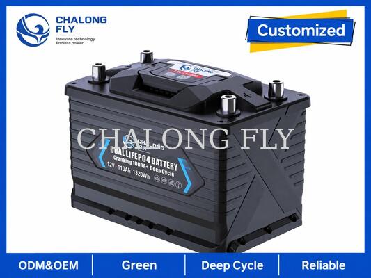 12.8V 110Ah LiFePO4 Marine RV Battery met 1000A cranking power en 1408Wh Deep-Cycle Energy