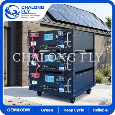 51.2V 5kWh 10kWh LiFePO4-batterij op een rack gemonteerd voor residentiële zonne-energieopslag